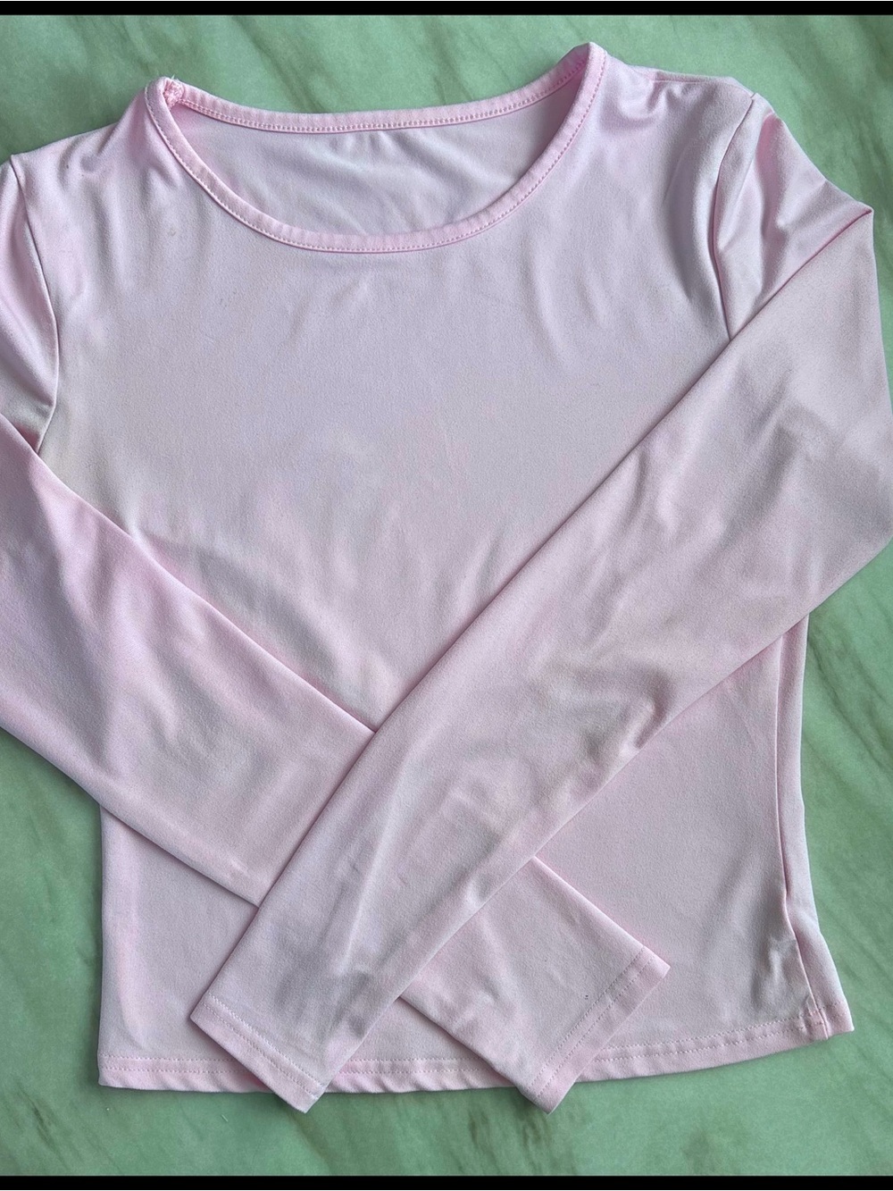 Women's Long Sleeve Crew Neck Tee - Light Pink